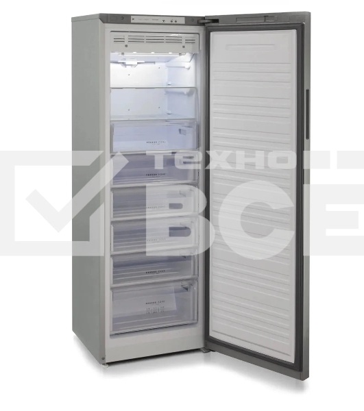 Морозильная камера Бирюса Б-C6047SN, серый металлопласт, 280л, 8 ящиков