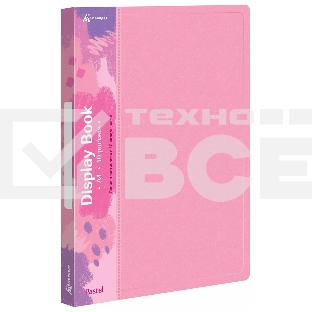 Папка с 10 прозр.вклад. Бюрократ Pastel PAST10PINK A4 пластик 0.5мм торц.карм с бум. встав розовый