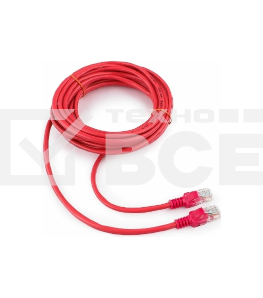 Патч-корд UTP Cablexpert кат.5e, 5м, литой, многожильный (красный)