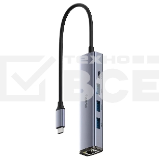 Адаптер CUDY 5-IN-1 USB Hub with GbE