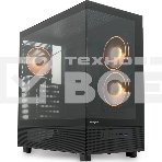 Компьютерный корпус HSPD F710, Panoramic Mid Tower, черный, TG, 0.5 SPCC, 3x120мм ARGb E-ATX, ATX, mATX, mITX 185/395/270мм 2x2.5