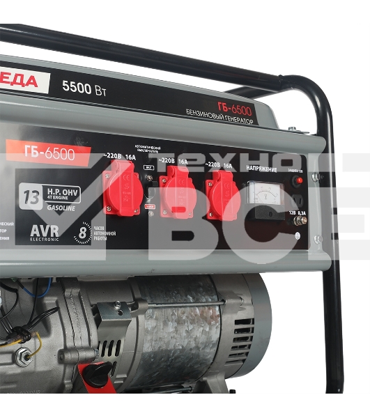 Электрогенератор бензиновый Победа ГБ 6500, 5.5 кВт, 78 дБ, 65 кг