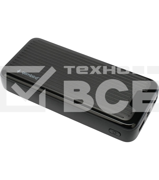 Портативный аккумулятор Gembird GPB-20, 20000мА·ч, 2A, черный