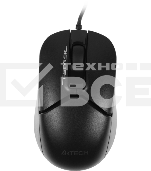 Мышь проводная A4Tech Fstyler FM12S черный, 1200 dpi, USB, кнопки - 3