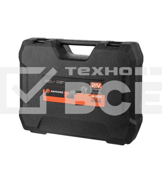 Угловая шлифовальная машина бесщеточная УШМ Anycons JM-125S, 125м, 21В, 8500 об/мин, 2 акб