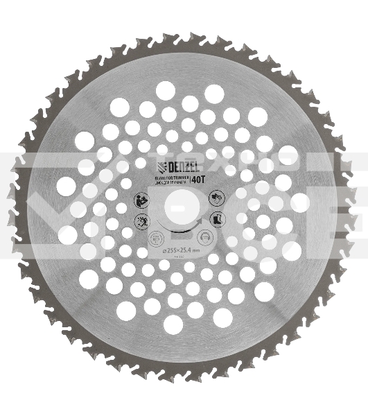 Диск для триммера Denzel 255 х 25,4 мм, 40 зубов, Anti-Kick