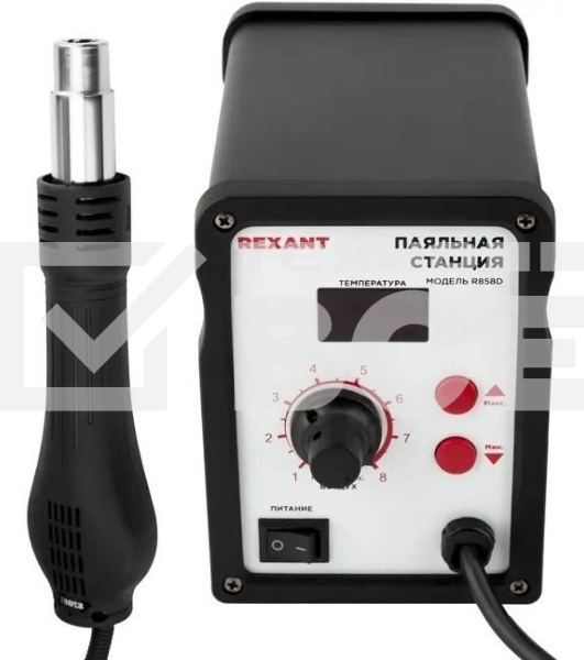 Паяльная станция (термофен) Rexant термовоздушная с цифровым дисплеем 150-500°С (R858D)