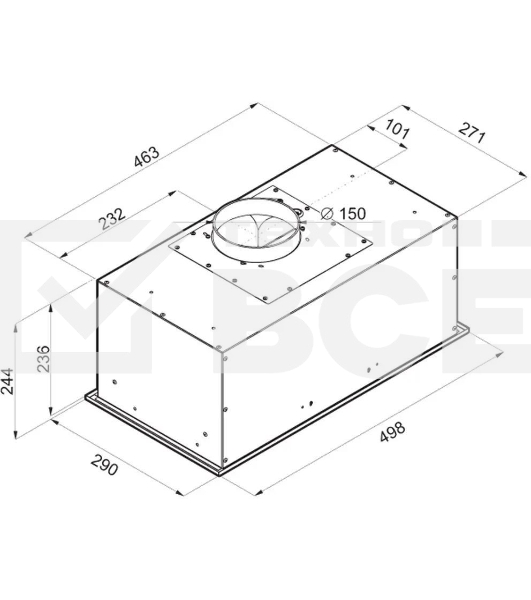 Вытяжка встраиваемая Maunfeld Crosby Power 50 нержавеющая сталь, 50 см, 1050 куб. м/ч, 51.8 дБ