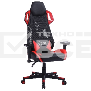 Кресло игровое Cactus CS-CHR-090BLR черный/красный, сиденье черный/красный, эко.кожа/сетка, крестовина пластик, пластик черный