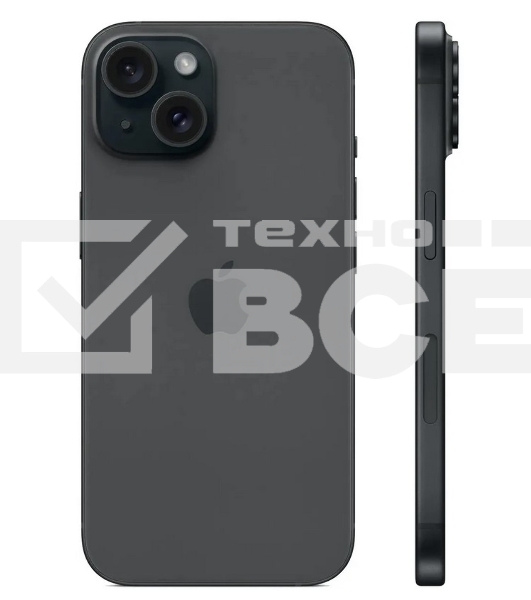 Смартфон Apple iPhone 15, 6/128Gb, черный