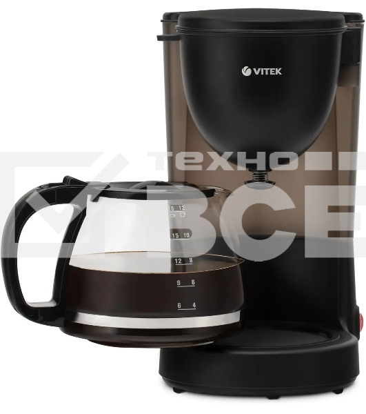 Кофеварка капельная Vitek VT-1500(MC) чёрный, исп. кофе - молотый, 1.25 л, 600 Вт