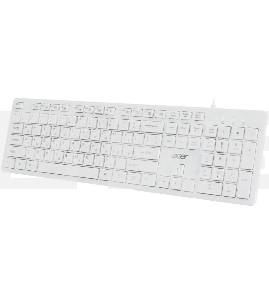 Клавиатура Acer OKW123 проводная, USB, белый