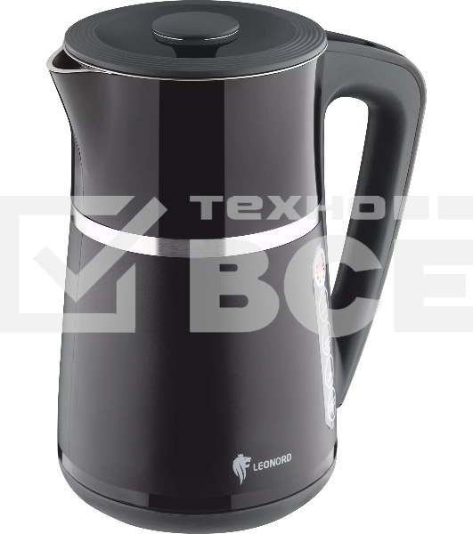 Чайник электрический LEONORD LE-1512 1,7 л, 1850-2200 Вт, черный
