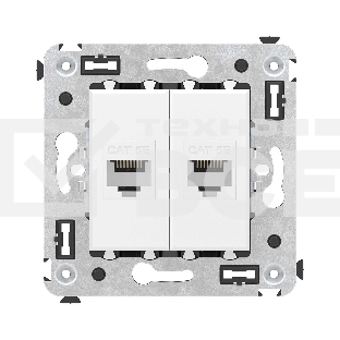Розетка компьютерная DKC Avanti 4400664 RJ-45 без шторки в стену, кат.5е двойная, 
