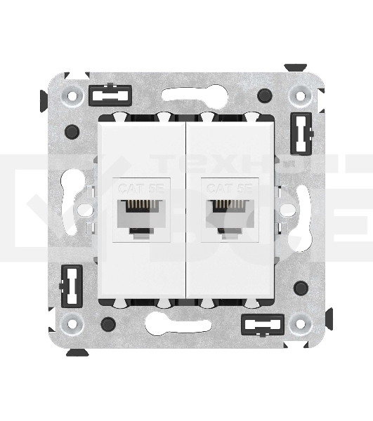 Розетка компьютерная DKC Avanti 4400664 RJ-45 без шторки в стену, кат.5е двойная, 