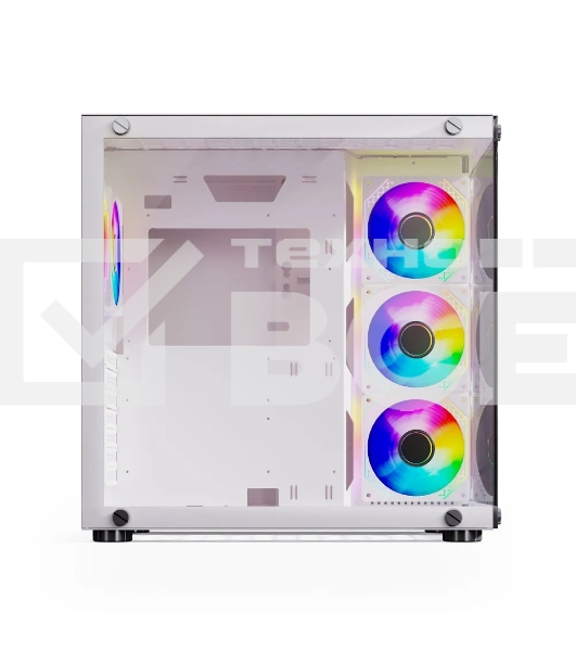 Компьютерный корпус ABR Sea View White (1*USB Type-C, 2*USB 2.0, HD Audio, 4xRGB Fan, ATX, Micro-ATX)