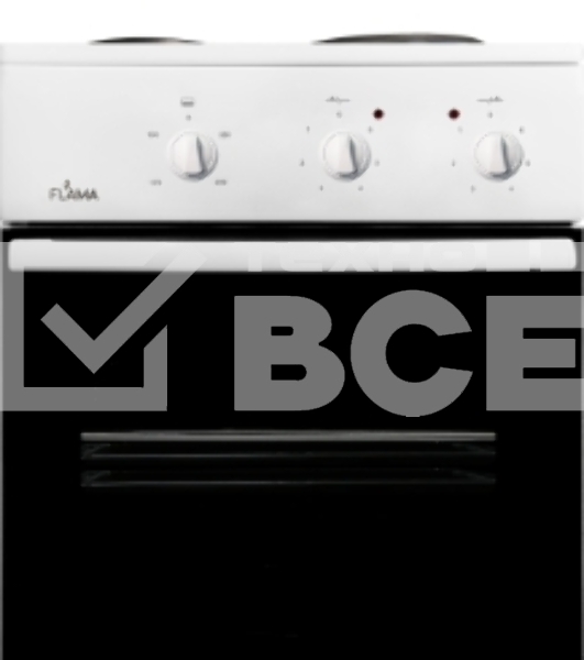 Плита электрическая Flama CE 3201 W белый, конфорок 2 шт, духовка 30 л, 50 см x 85 см x 36 см
