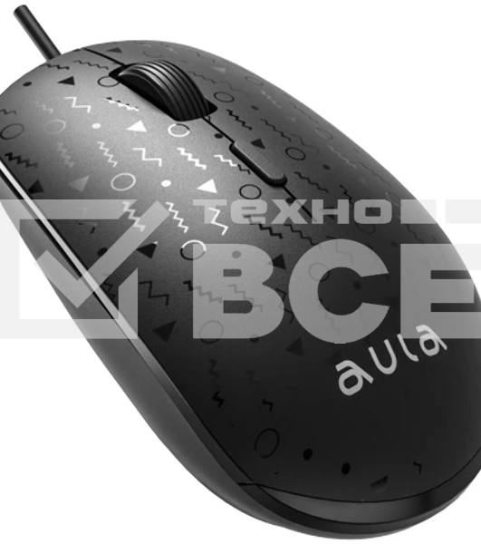 Мышь проводная AULA AM106 черный, 2000 dpi, USB, кнопки - 4