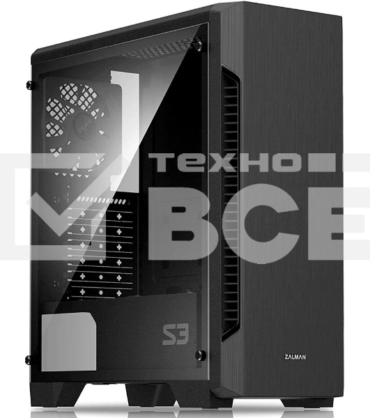 Компьютерный корпус MidiTower Zalman S3 TEMPERED GLASS WINDOW black