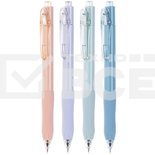 Ручка гелевая автоматическая Deli EG157-BK ассорти, d=0.5мм, черные чернила, резиновая манжета