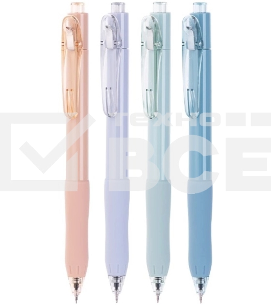 Ручка гелевая автоматическая Deli EG157-BK ассорти, d=0.5мм, черные чернила, резиновая манжета