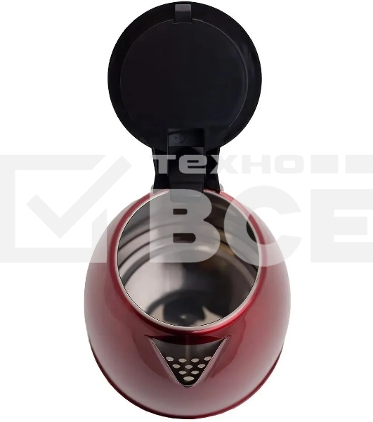 Чайник Centek CT-1068 RED (красный) металл 2л, 2000W, хромированная вставка на крышке