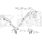 Кронштейн для мониторов Ultramounts UM735BL черный/серый 17'-27' макс.7кг крепление к столешнице поворот и наклон, фото4