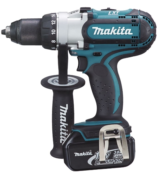 Дрель Makita DDF451RFE аккумуляторная DDF451RFE 18В,2х3Ач Li-ion,БЗП-13мм,0-300\600\1700об\м,80\40Нм,2.1кг,чем