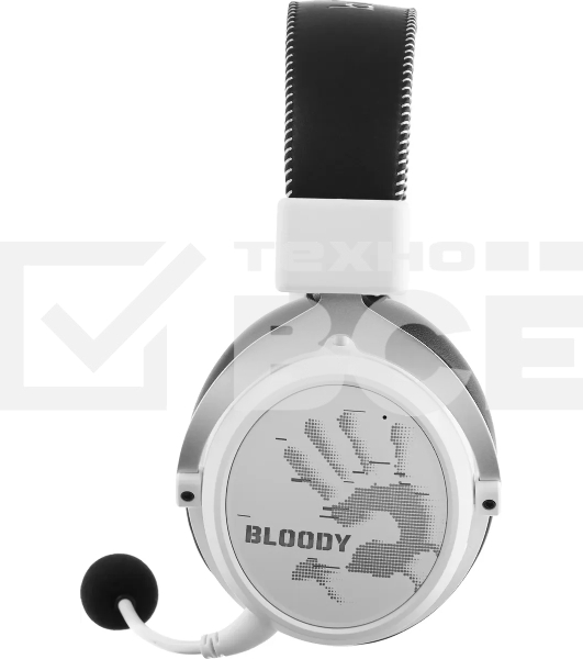 Наушники с микрофоном A4Tech Bloody MR590 Sports белый/черный 1.5м мониторные BT/Radio/3.5mm оголовье (MR590+ WIRED/SPORT WHITE)