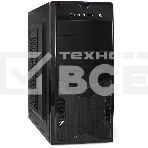 Компьютерный корпус Miditower ExeGate CP-601-UNS350 (ATX, БП UNS350 с вент. 12см, 2*USB, аудио, черный), фото 1