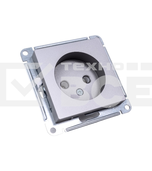 Механизм розетки 1-м СП AtlasDesign 16А IP20 без заземл. сталь SchE ATN000941