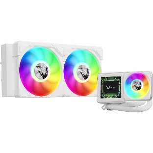 Система жидкостного охлаждения Formula V Line Cryo Wing Digi 240 WH, 240мм, LCD 2.73', 2x120мм, ARGB fans, LGA115X/1200/1700/1851/1366/2011/2066, AM3/AM4/AM5/Ryzen3/Ryzen5/Ryzen7/Threadripper/RT4