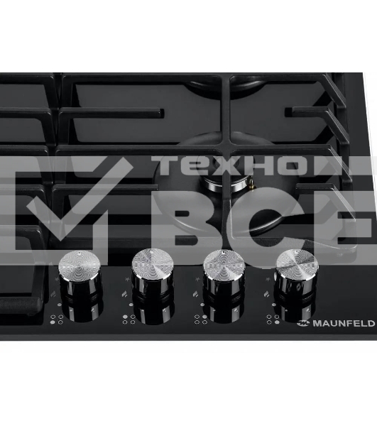 Газовая варочная панель Maunfeld EGHG.64.6CB/G, 4 конфорки, закаленное стекло, черный