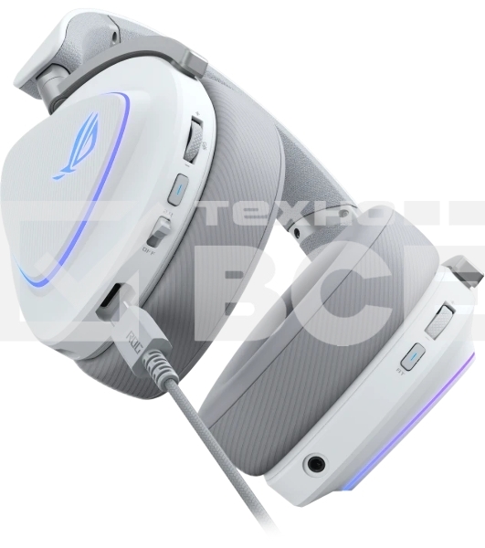 Гарнитура ASUS ROG Delta II белый, беспроводная + проводная, радиоканал, до 140 ч, подсветка, совместимость с PS5, Xbox