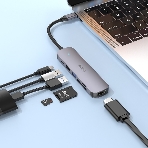 Док-станция Hoco HB28, USB Type-C, USB 3.0/PD100W/SD/TF/USB 2.0/HDMI, USB Type-C, фото4