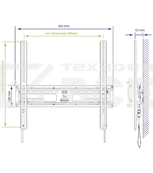 Кронштейн для телевизора Kromax FLAT-4 черный 22