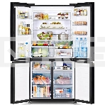 Холодильник Hitachi R-WB720VUC0 GBK черный стекло трехкамерный инвертер 372/196л морозилка снизу, фото2