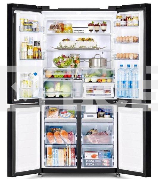 Холодильник Hitachi R-WB720VUC0 GBK черный стекло трехкамерный инвертер 372/196л морозилка снизу