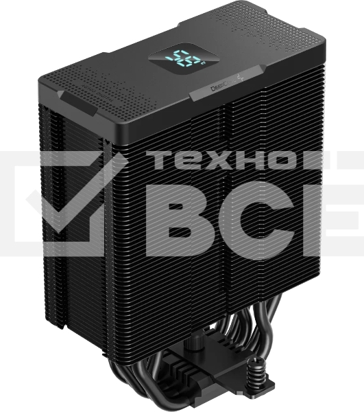 Кулер для процессора DEEPCOOL AG500 DIGITAL ARGB черный, 120 мм, алюминий/медь, 1950 об/мин, 29.4 дБ, 4 pin, 240 Вт, 158 мм