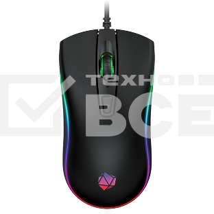 Мышь проводная Qumo Onyx RGB M73 черный, 2400 dpi, USB, кнопки - 4
