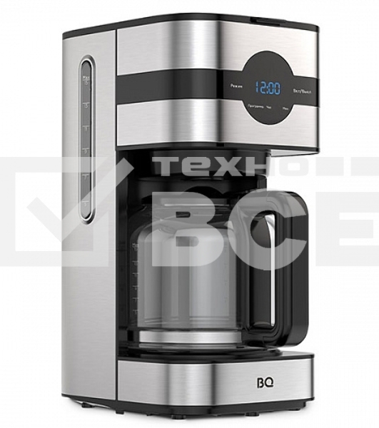 Кофеварка капельная BQ CM2002 стальной/черный, исп. кофе - молотый, 1.5 л, 900 Вт.