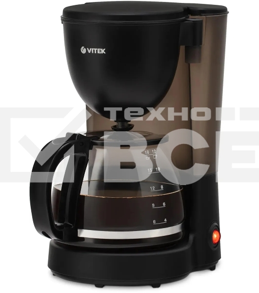 Кофеварка капельная Vitek VT-1500(MC) чёрный, исп. кофе - молотый, 1.25 л, 600 Вт