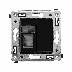 Розетка компьютерная DKC Avanti 4402463 RJ-45 одинарная, категория 5e 'Черный квадрат', фото 1
