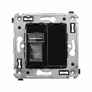 Розетка компьютерная DKC Avanti 4402463 RJ-45 одинарная, категория 5e 'Черный квадрат'