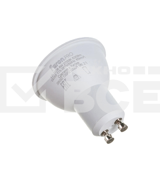Лампа светодиодная FERON PRO LB-1608 (38092) GU10 8W 2700K