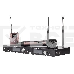 Радиосистема ITC T-521UT UHF двухканальная с петличным и ручным микрофонами, LCD дисплей, True Diversity, частотный диапазон 470-510 MHz.