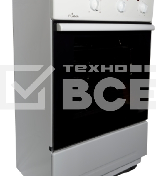 Плита электрическая Flama CE 3201 W белый, конфорок 2 шт, духовка 30 л, 50 см x 85 см x 36 см