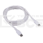 Кабель USB2.0 Cablexpert CC-USB2-CMCM-100-1.8M-W, Type-C/Type-C, 5A, 100Вт, PD/QC3.0, медь, 1.8м, белый, пакет, фото 1