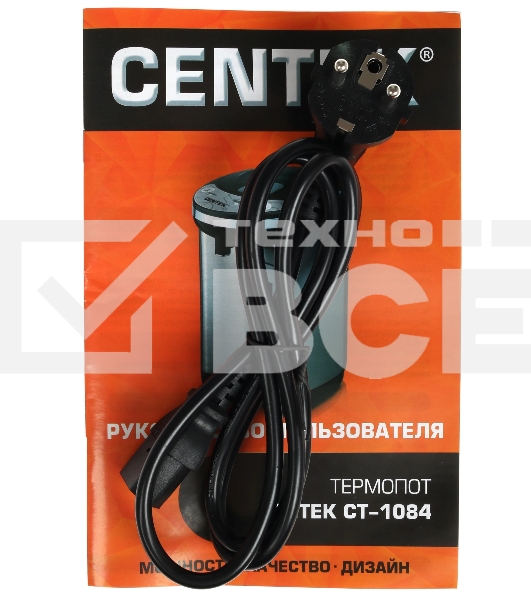 Термопот Centek CT-1084 сталь, 6.0 л, 750 Вт, 2 способа подачи воды, двойная защита от перегрева