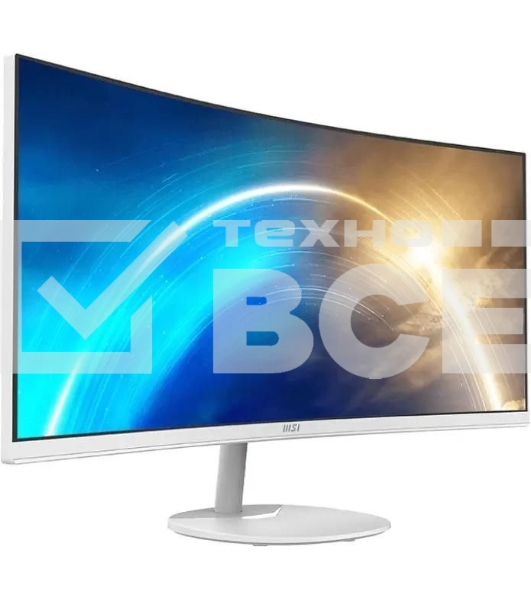 Монитор 34' MSI Pro MP341CQW VA 3440x1440, 100 Гц, 1 мс, 21:9, 300 кд/м2, 2xHDMI, 1xDP, изогнутый, белый